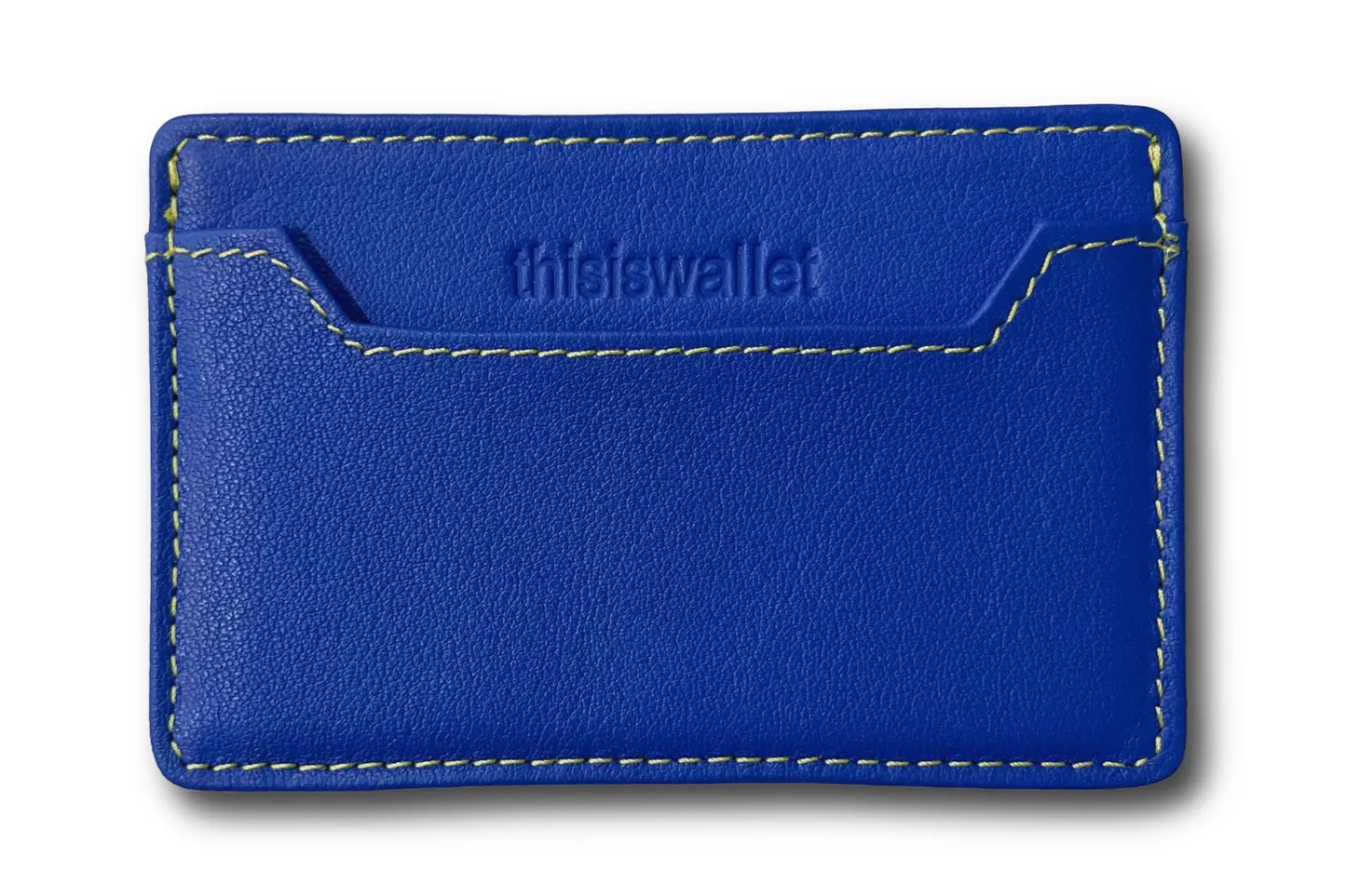 2-card Mini Cardholder Blue Front