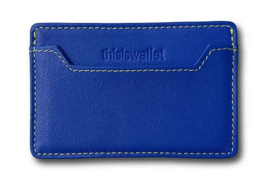 2-card Mini Cardholder Blue Front