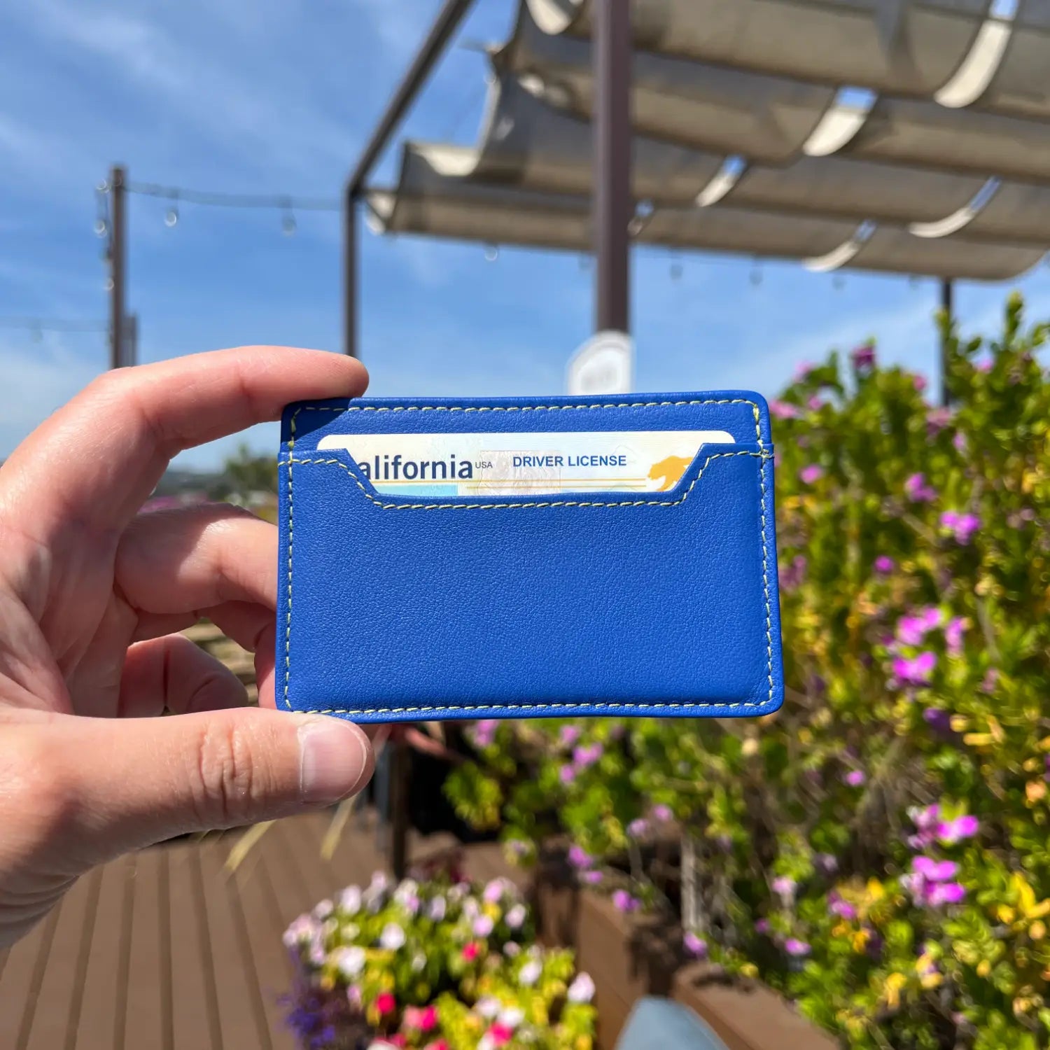 Blue Yellow Minimalist Card Holder Wallet