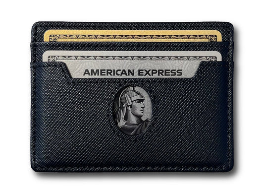 Minimalist Wallet with Saffiano Leather for AMEX Platinum